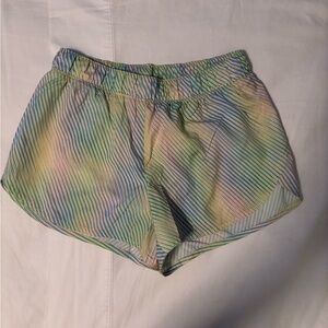 Old Navy Blue and Green Athletic Shorts Lightweight Elastic Waist